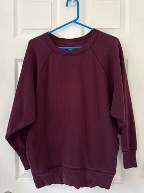 Aerie Women's Crewneck Sweatshirt in Deep Burgundy
